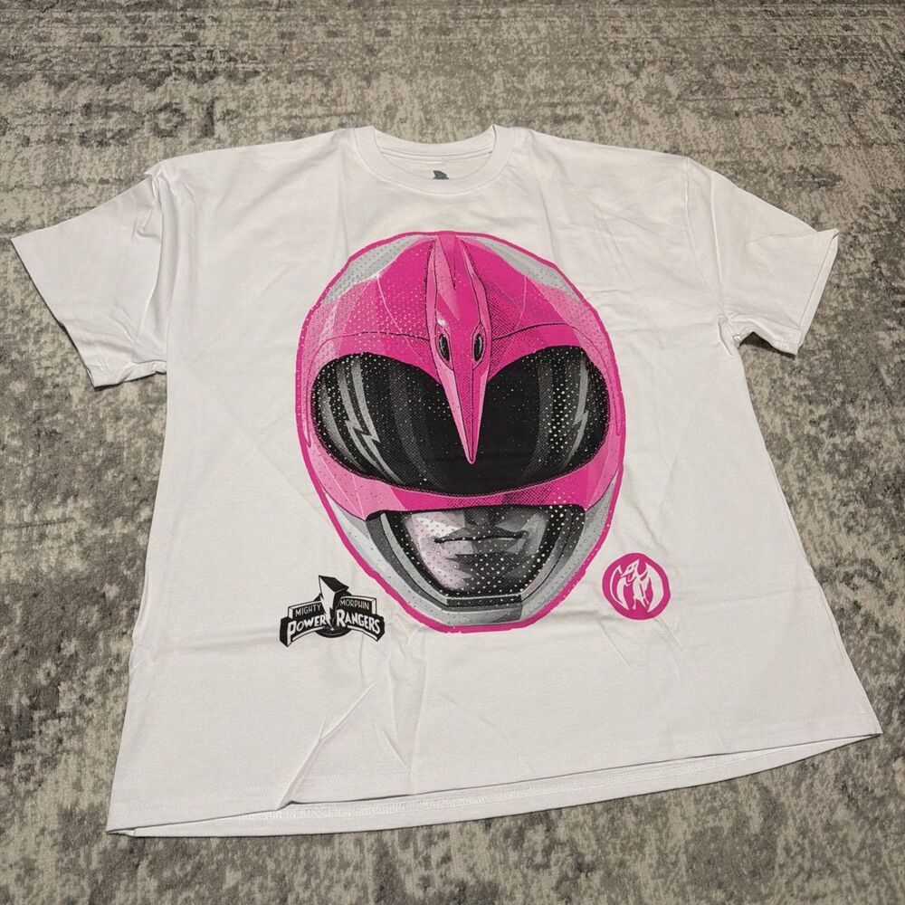 73STUDIO X POWER RANGERS PINK RANGER BIG HEAD HEAVYWEIGHT T-SHIRT  XL